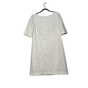 Adrianna Papell Cream Eyelet Lace Sheath Dress - Size 14